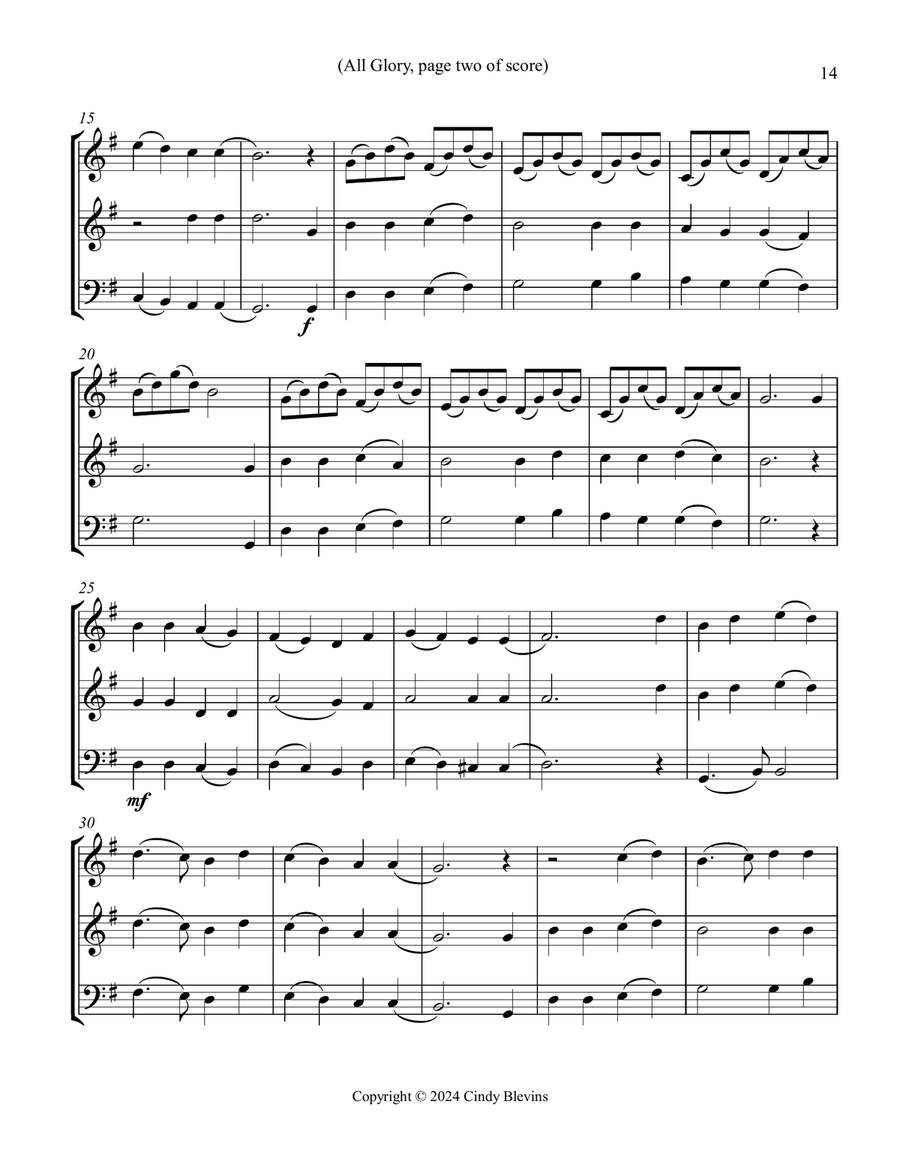 12 Favorite Hymns, Book 2, for Two Violins and Cello String Trio scores gallery preview page 3