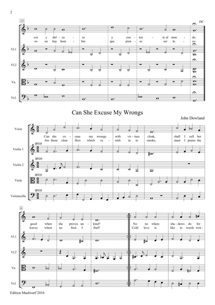 4 Renaissance Songs for voice and string quartet image number null