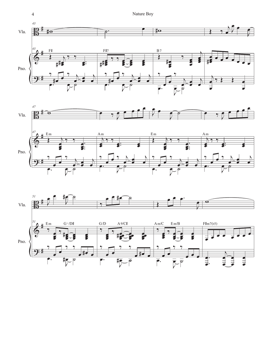 Nature Boy Nature Boy Viola scores gallery preview page 4