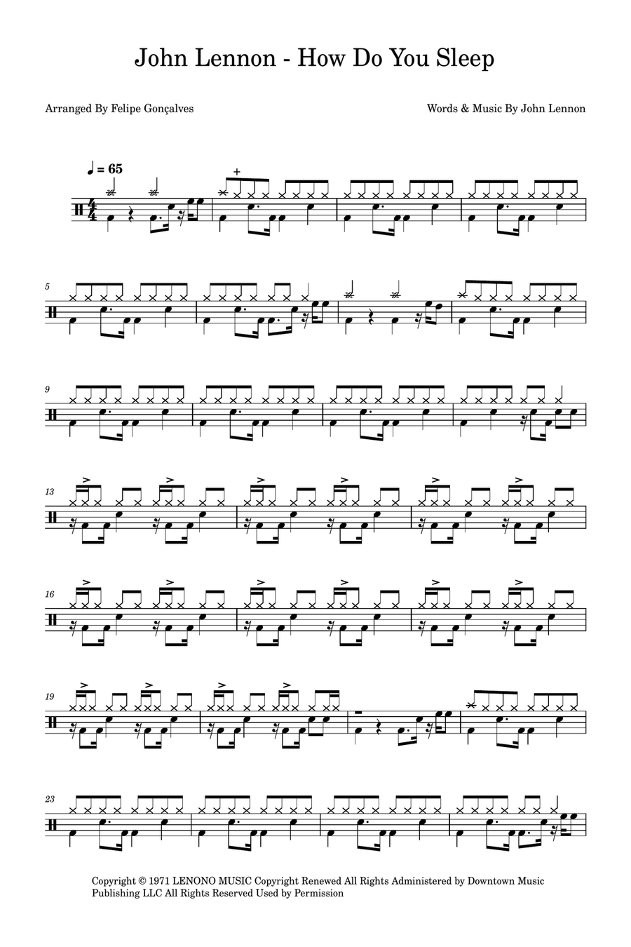 How Do You Sleep How Do You Sleep Drum Set scores gallery preview page 1