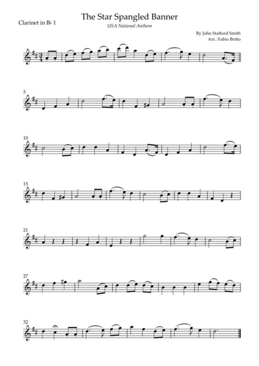 The Star Spangled Banner (USA National Anthem) for Clarinet Trio image number null