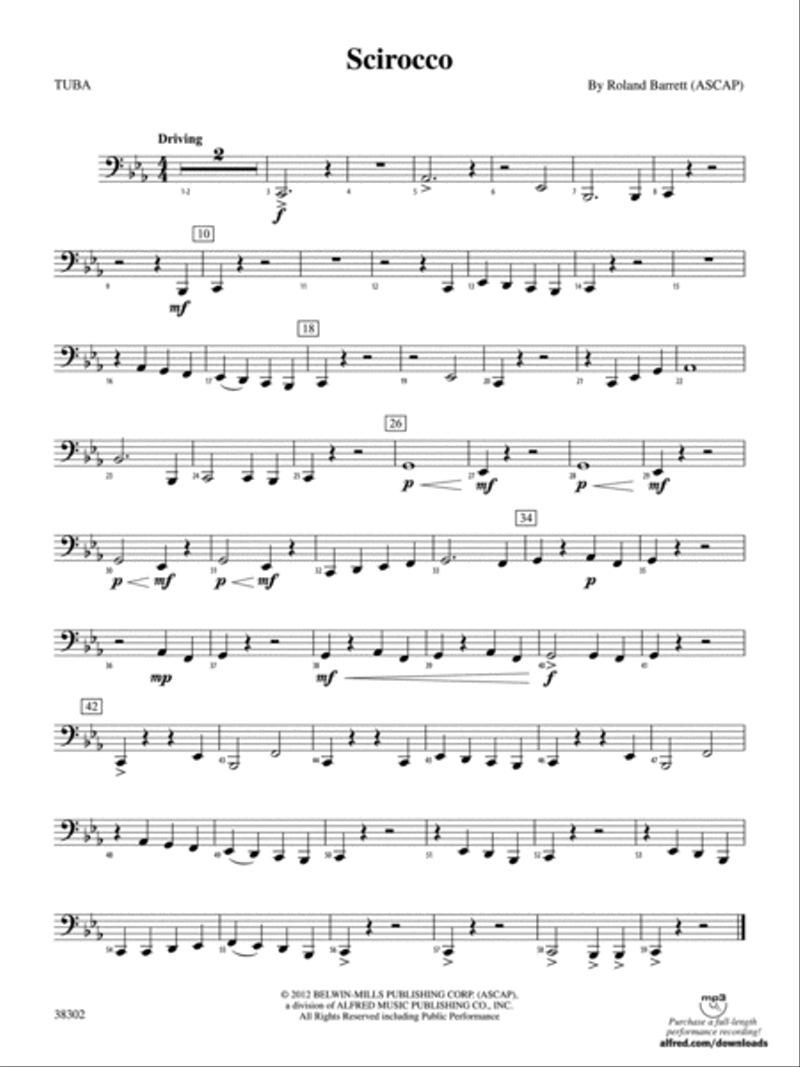Scirocco: Tuba Concert Band scores gallery preview page 1