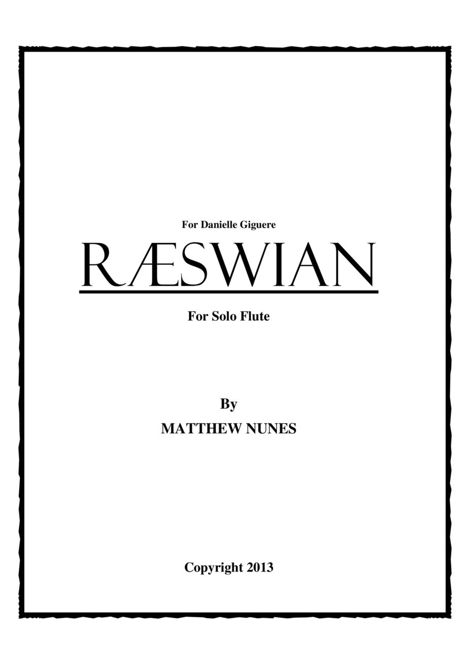Raeswian for Solo Flute Flute Solo scores gallery preview page 1