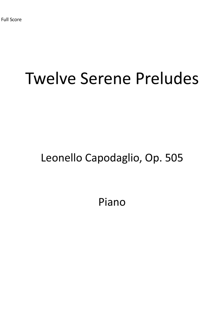Twelve Serene Preludes Score scores gallery preview page 1