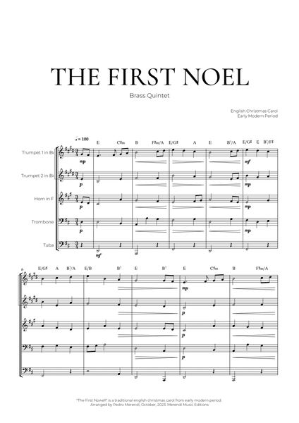 The First Noel (Brass Quintet) - Christmas Carol image number null