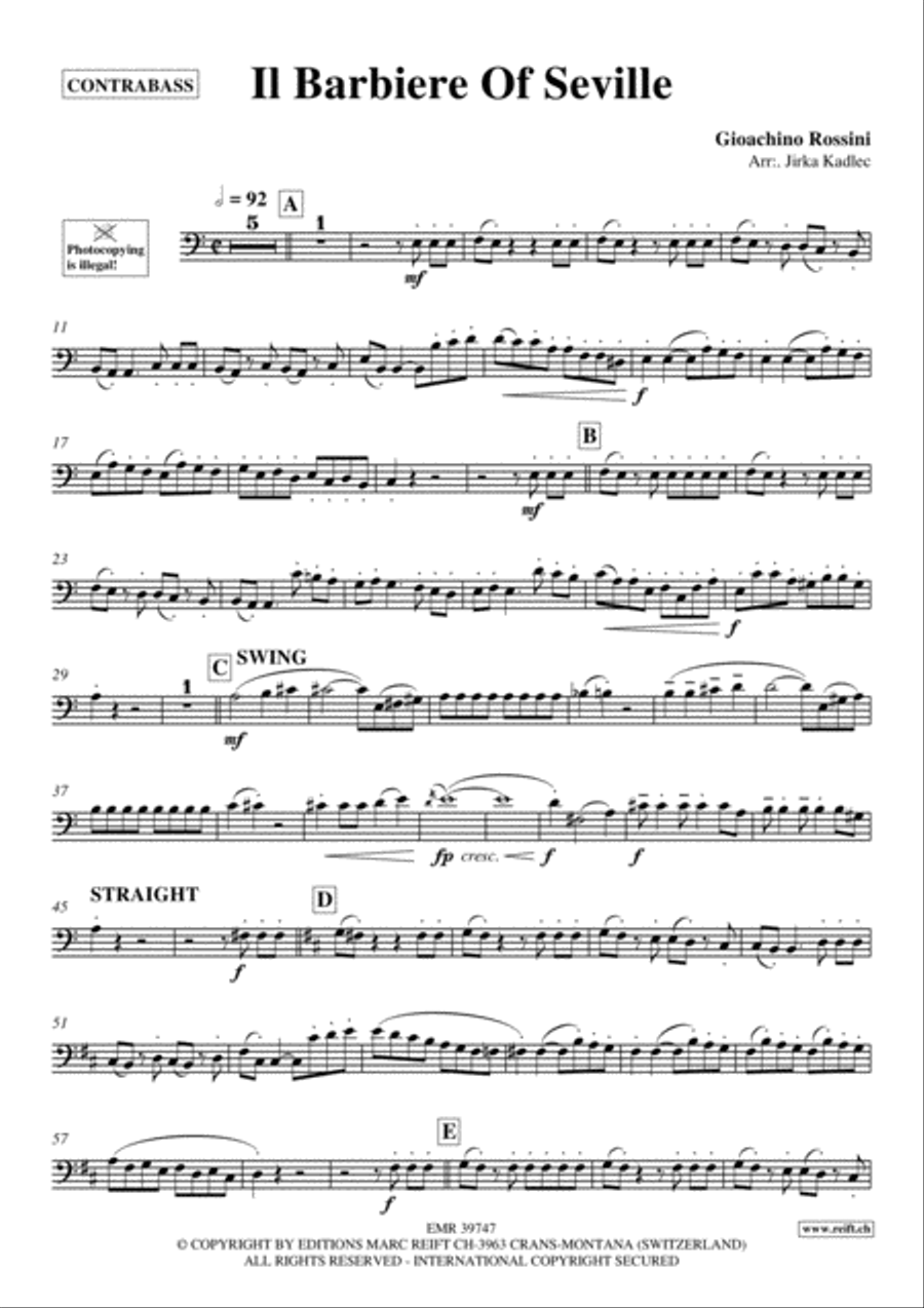 Il Barbiere Of Seville Double Bass scores gallery preview page 2