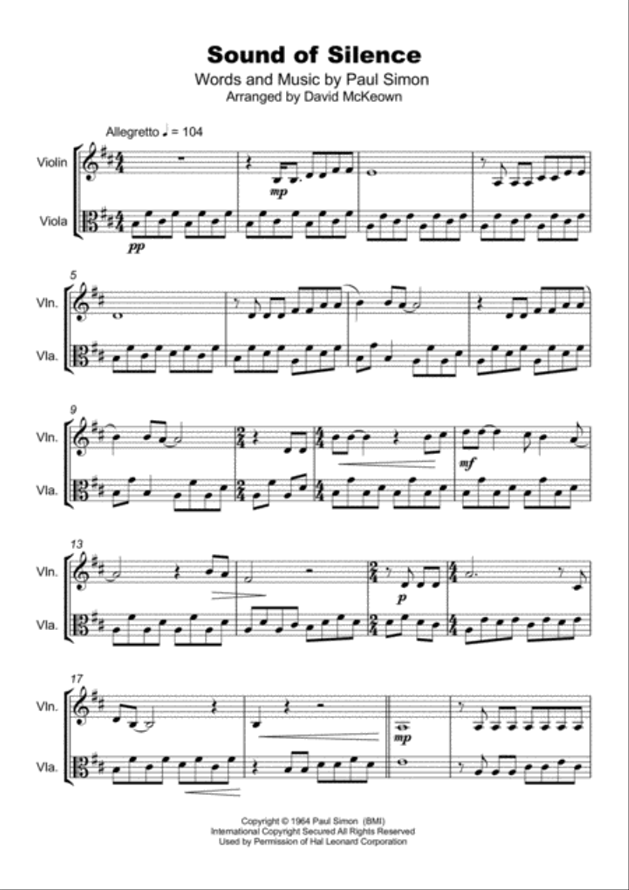 The Sound Of Silence String Duet scores gallery preview page 2