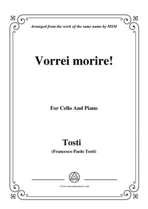 Tosti-Vorrei morire!, for Cello and Piano