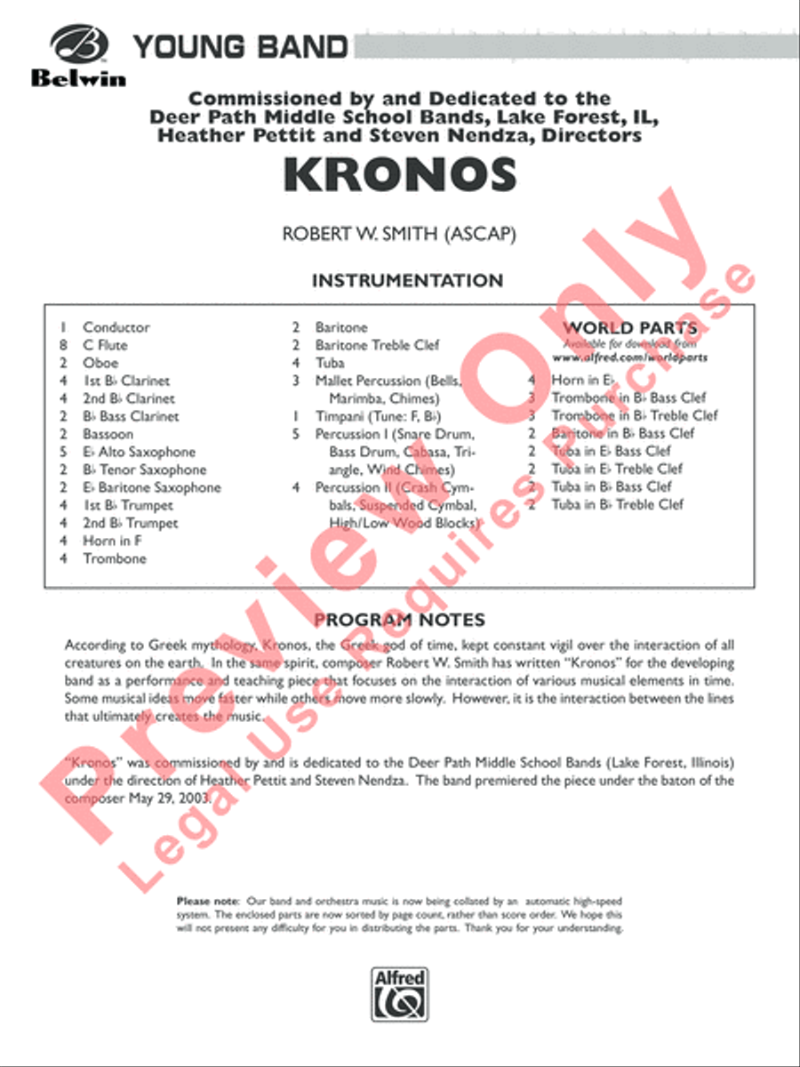 Kronos Kronos Concert Band scores gallery preview page 2