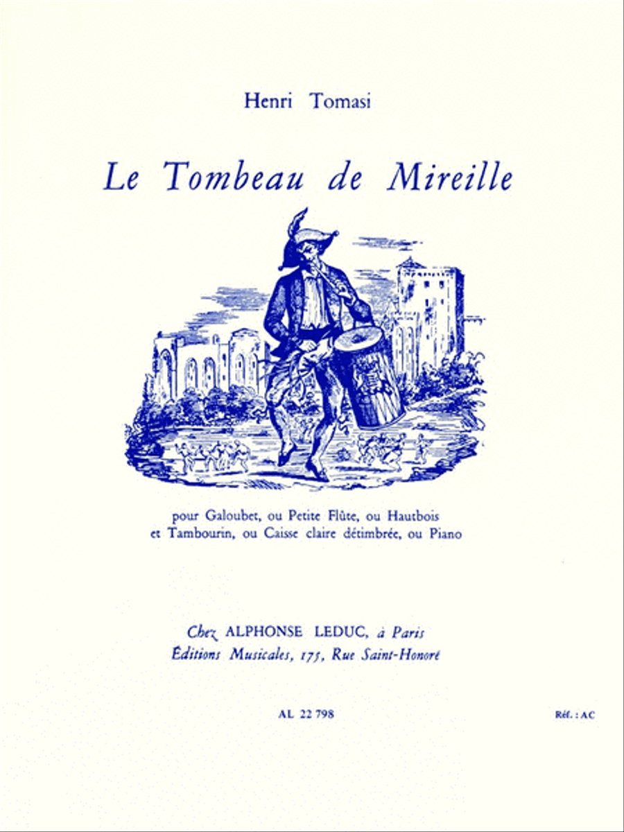 Mireille's Tomb, For Galoubet, Piccolo Or Oboe, With Tambourine, Toneles Oboe scores gallery preview page 1