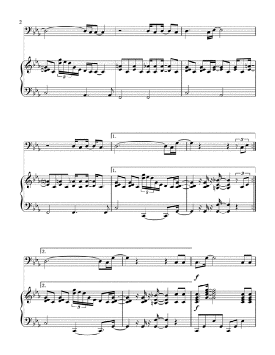 Skyfall Trombone Duet scores gallery preview page 3