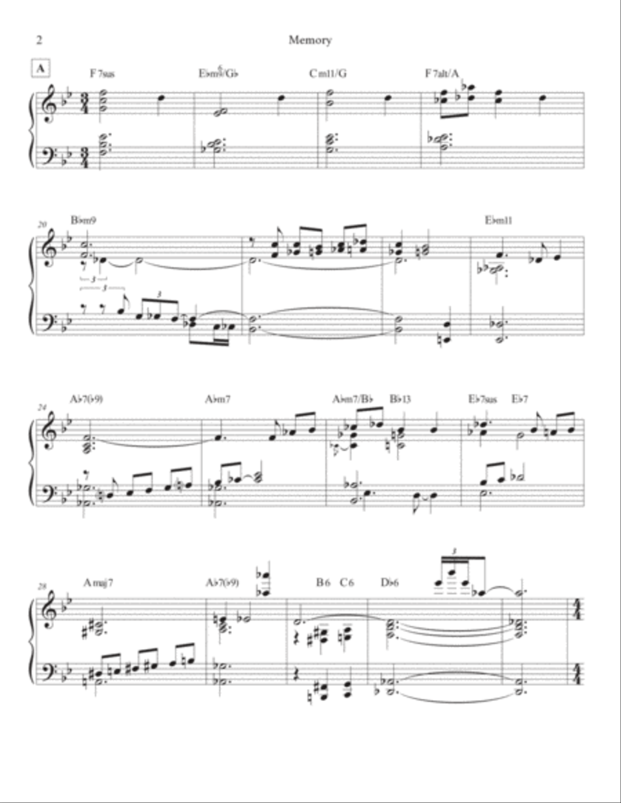 Memory Piano Solo scores gallery preview page 2