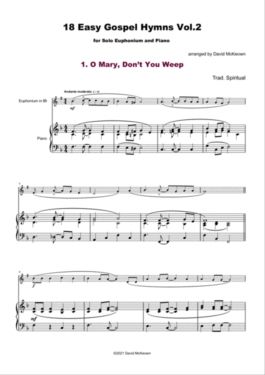 18 Gospel Hymns Vol.2 for Solo Euphonium and Piano