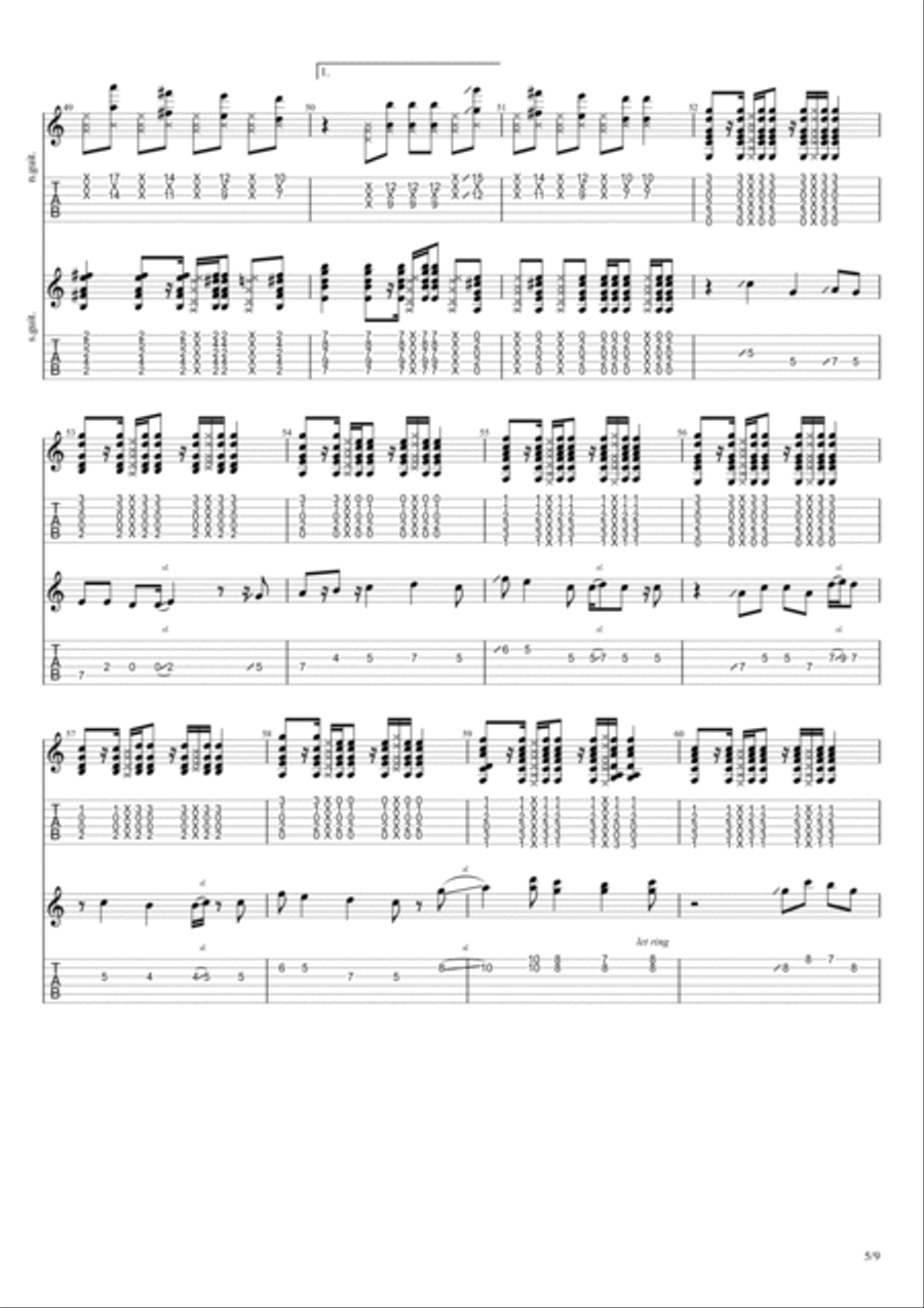 Sign Guitar Tablature scores gallery preview page 5