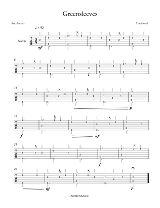 greensleeves tabs for guitar celtic traditional music