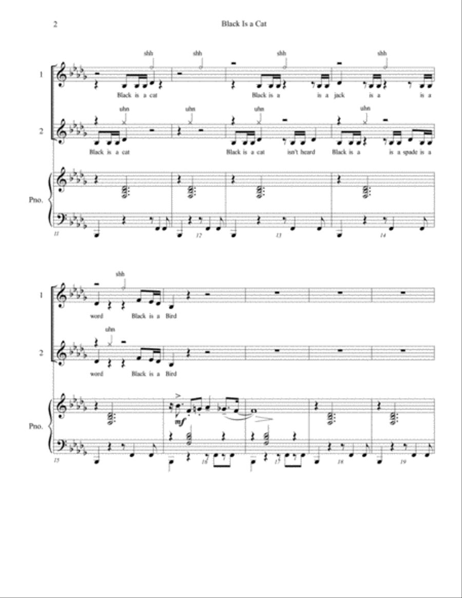 Black is a Cat (2-part) SA scores gallery preview page 2