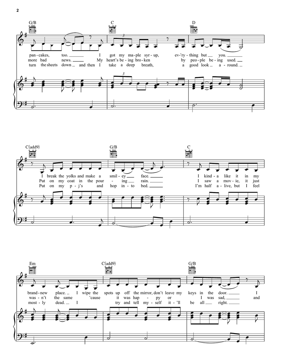 You Were Meant For Me Piano, Vocal, Guitar scores gallery preview page 2