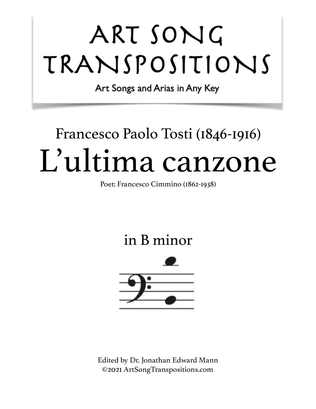TOSTI: L'ultima canzone (transposed to B minor, bass clef)