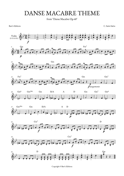 Danse Macabre Theme (for Violin) image number null