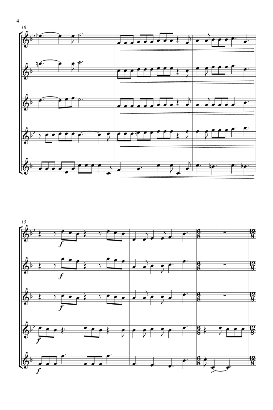 Somebody To Love Saxophone Quartet scores gallery preview page 4