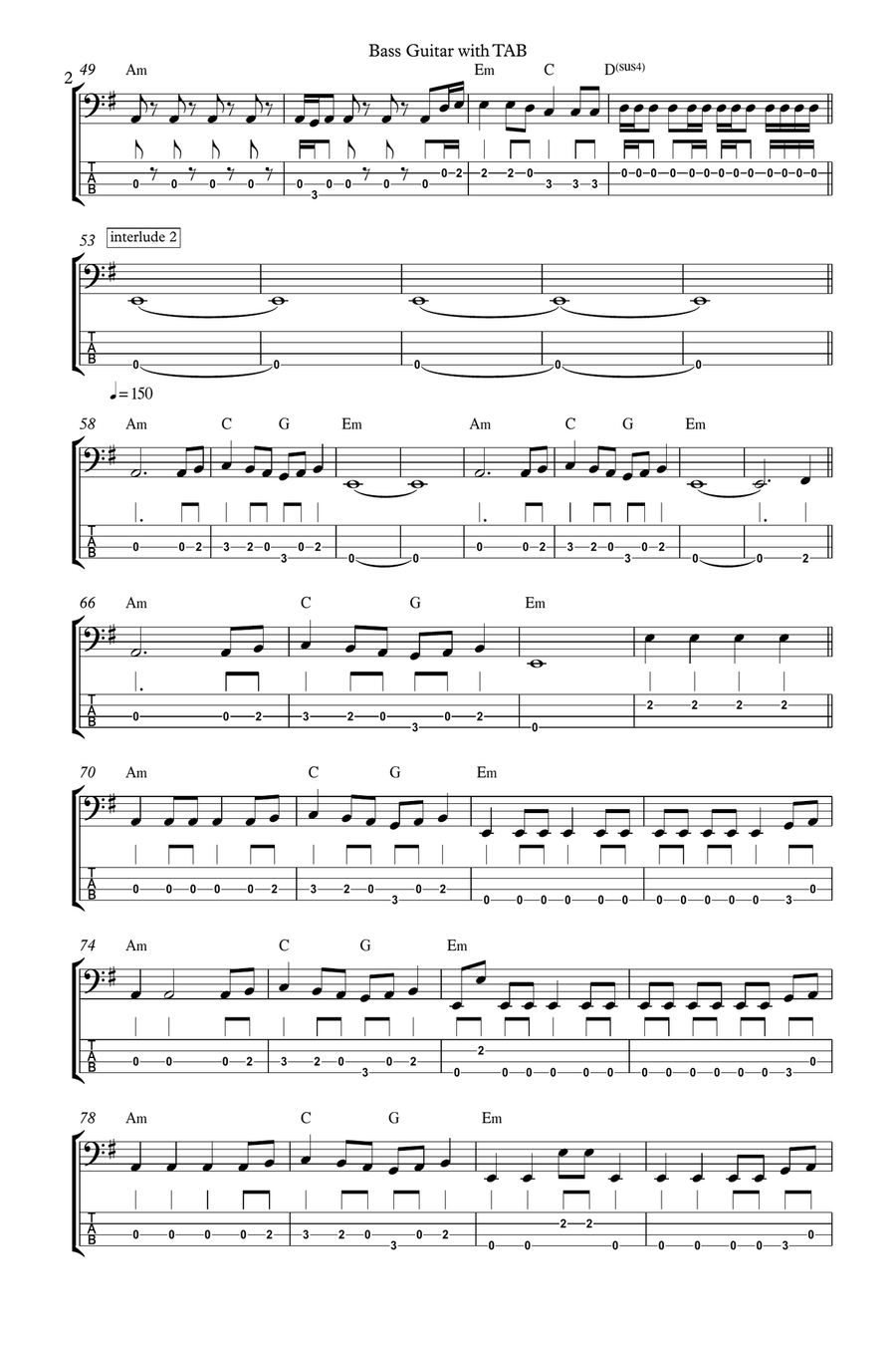 The Chain Guitar Tablature scores gallery preview page 2