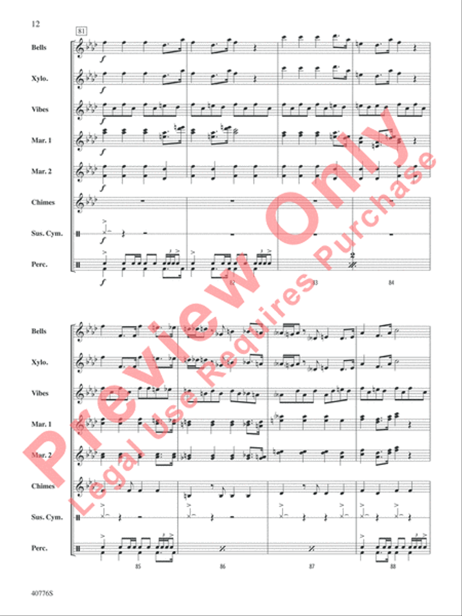 Star Wars Medley Percussion Ensemble scores gallery preview page 13