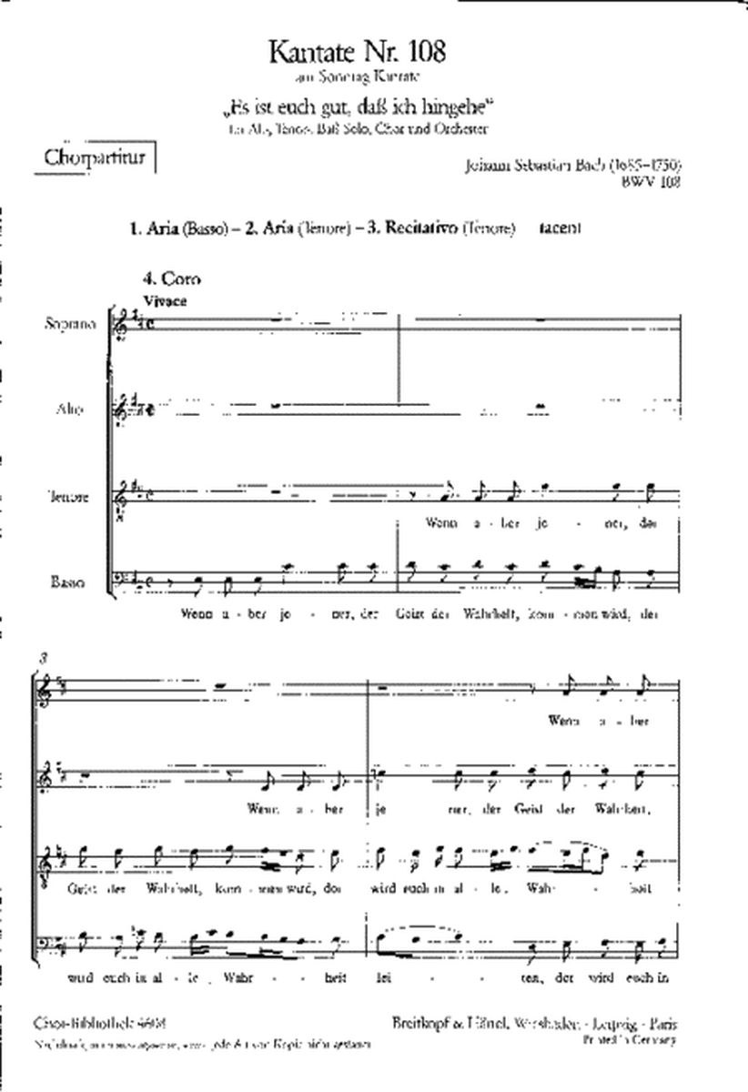 Cantata BWV 108 "Es ist euch gut, dass ich hingehe"