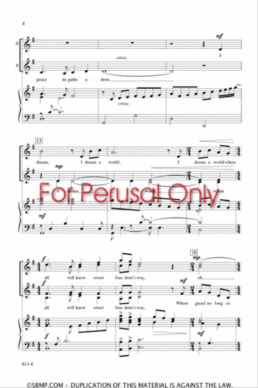 I Dream a World - SSAA Octavo SSAA scores gallery preview page 3