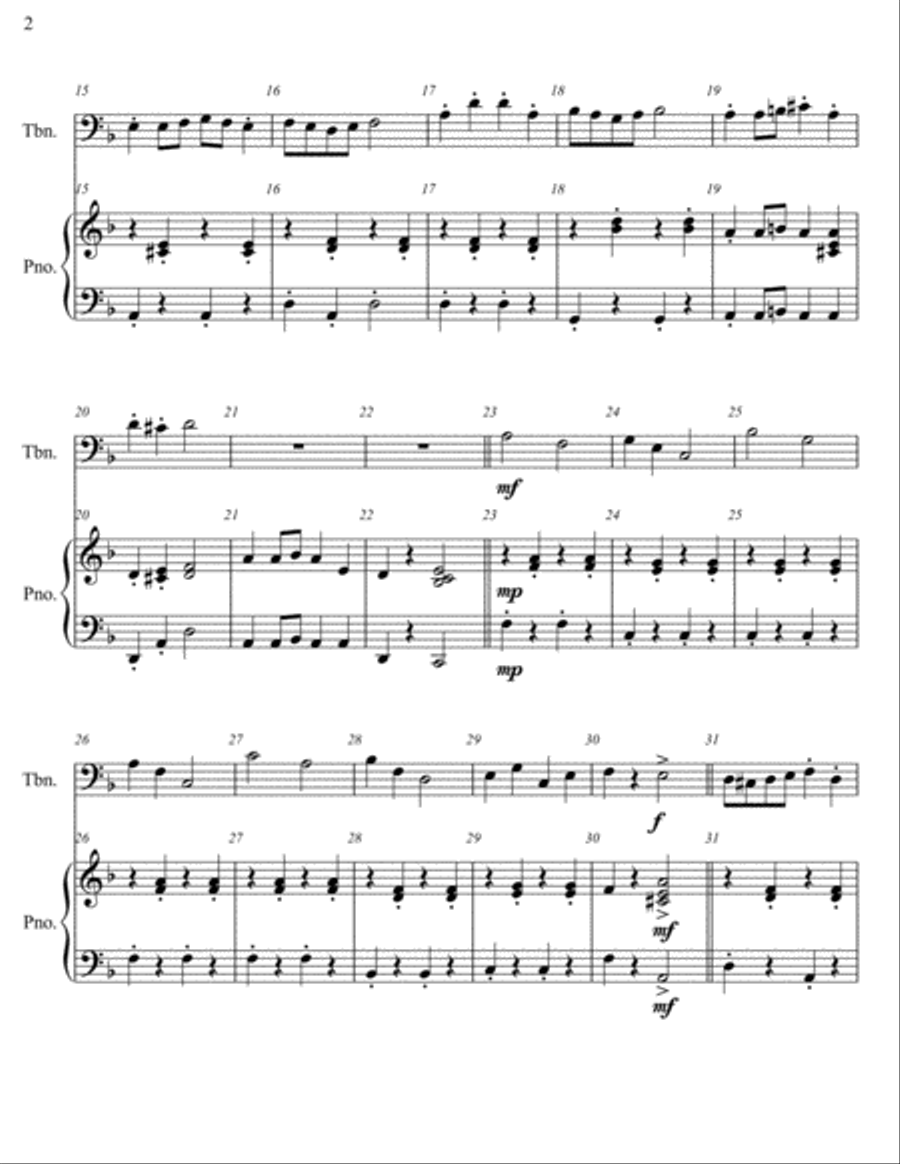 Down in the Dungeon - Trombone Piano Accompaniment scores gallery preview page 3