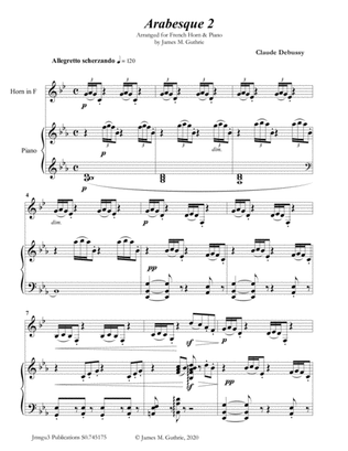 Debussy: Arabesque 2 for French Horn & Piano