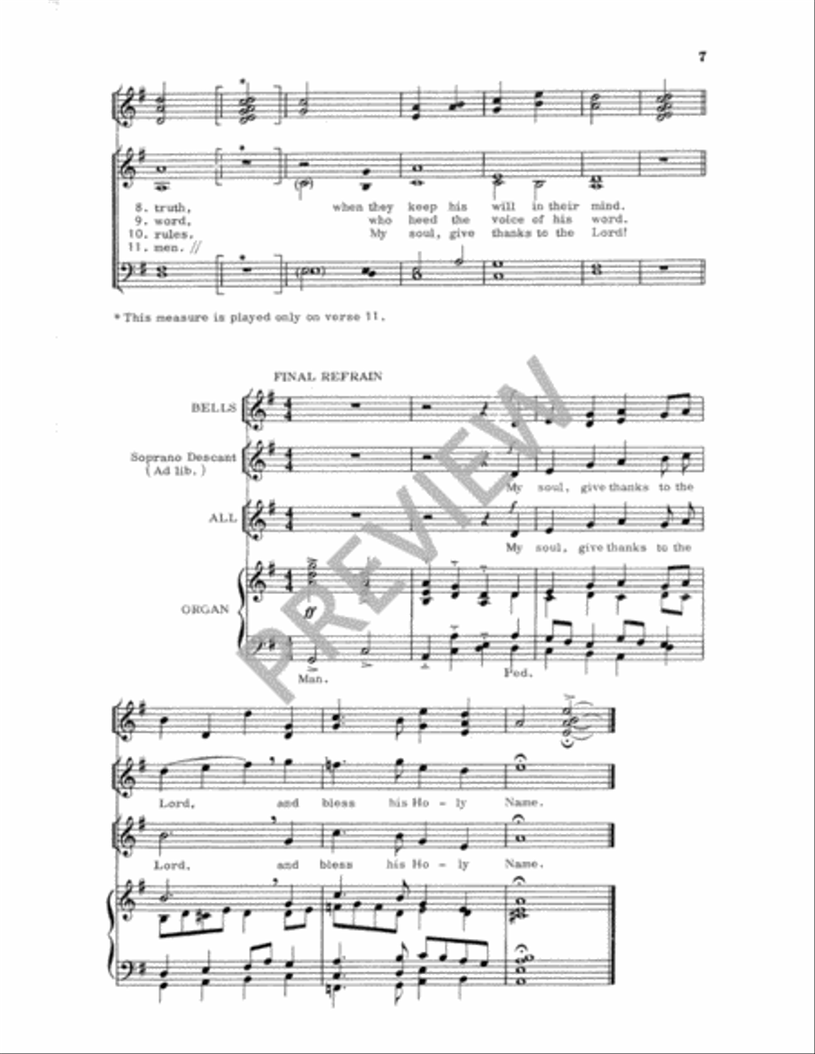 My Soul, Give Thanks to the Lord 4-Part scores gallery preview page 8