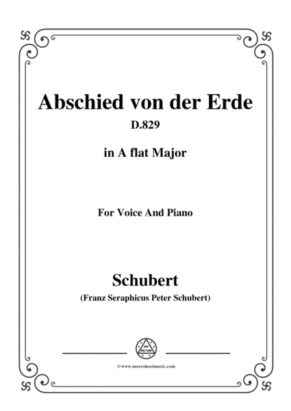 Schubert-Abschied von der Erde(Farewell to the Earth),D.829,in A flat Major,for Voice&Piano image number null
