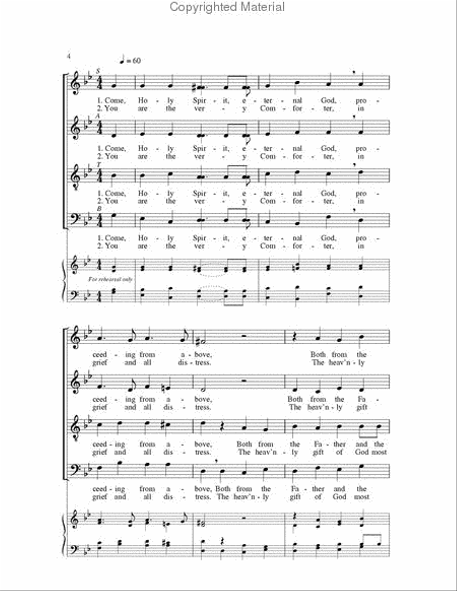 Come, Holy Spirit Come, Holy Spirit 4-Part scores gallery preview page 2