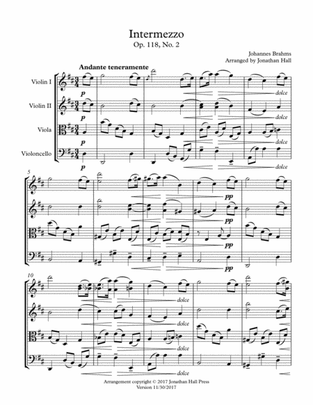 Brahms: Intermezzo, Op 118 No 2 image number null