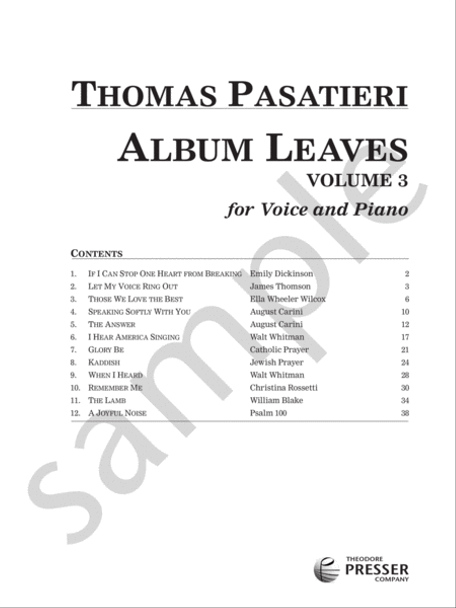 Album Leaves, Vol. 3 Album Leaves, Vol. 3 Chamber Music scores gallery preview page 3