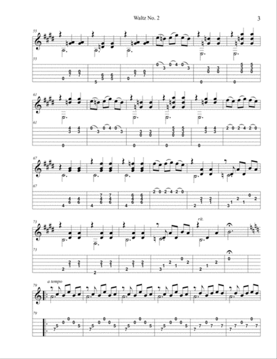 Waltz No. 2 Classical Guitar scores gallery preview page 3