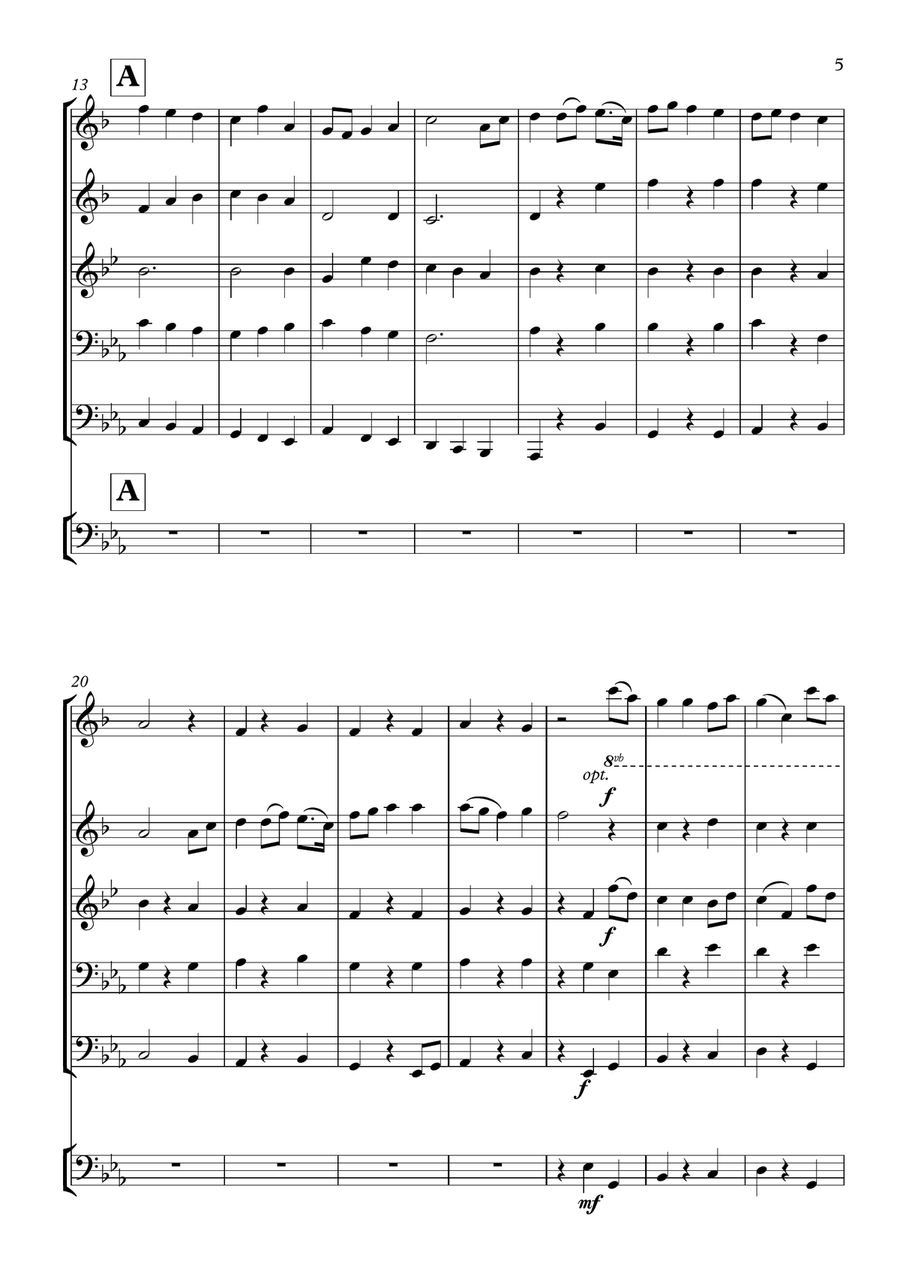Jupiter (Holst)- Brass Quintet Brass Quintet scores gallery preview page 5