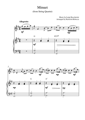 Minuet (from String Quartet) (for violin solo and piano accompaniment)