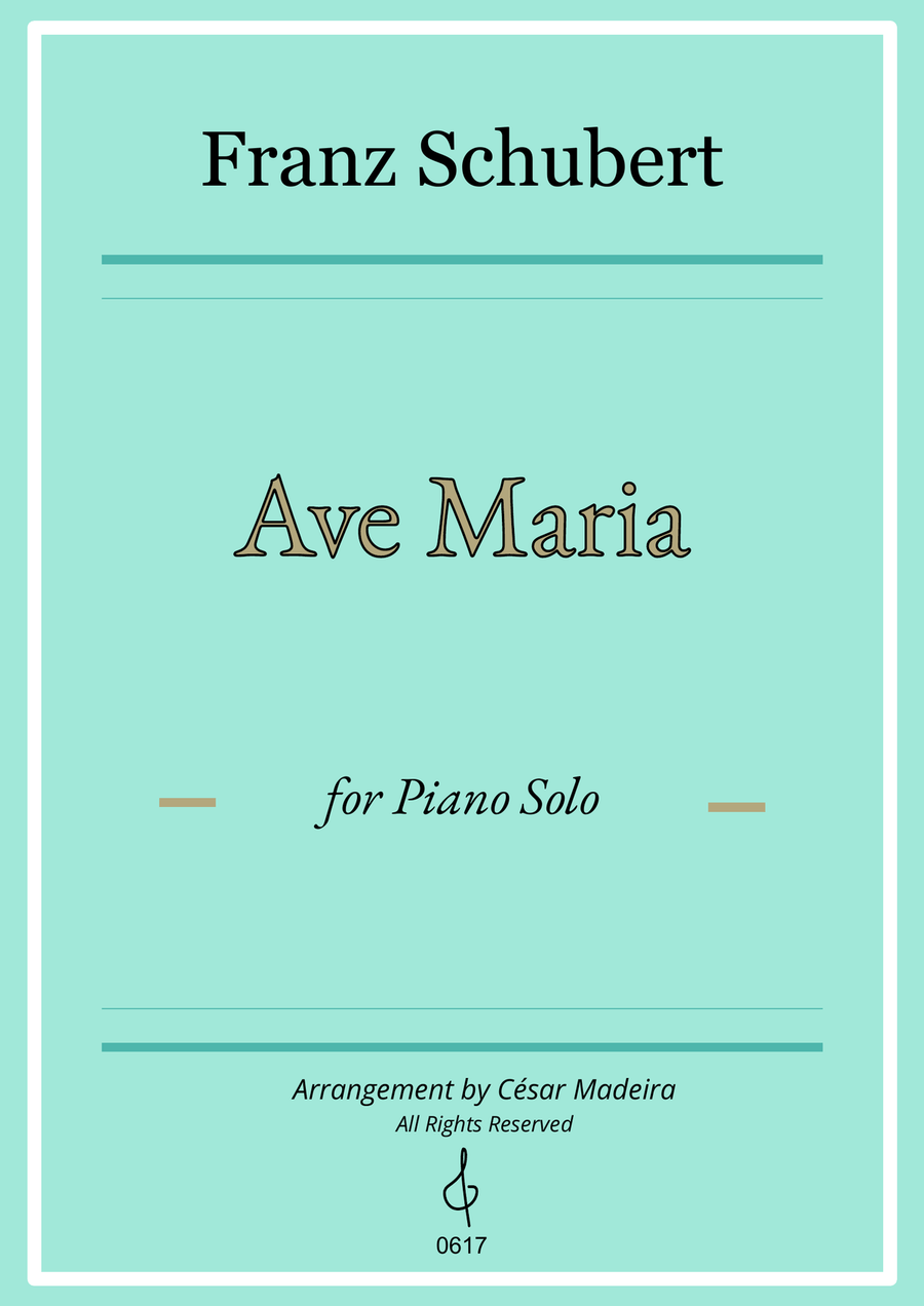 Ave Maria by Schubert - Piano Solo (Full Score) Piano Solo scores gallery preview page 1