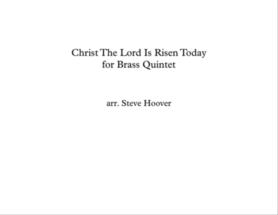 CHRIST THE LORD IS RISEN TODAY - EASTER BRASS QUINTET