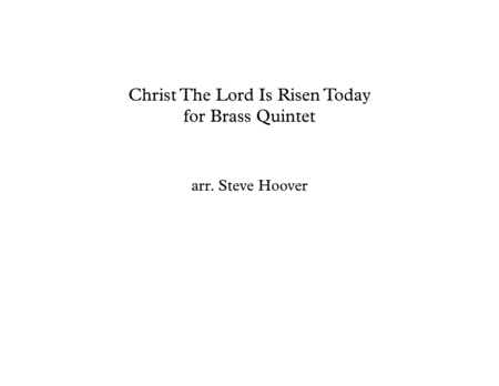 CHRIST THE LORD IS RISEN TODAY - EASTER BRASS QUINTET