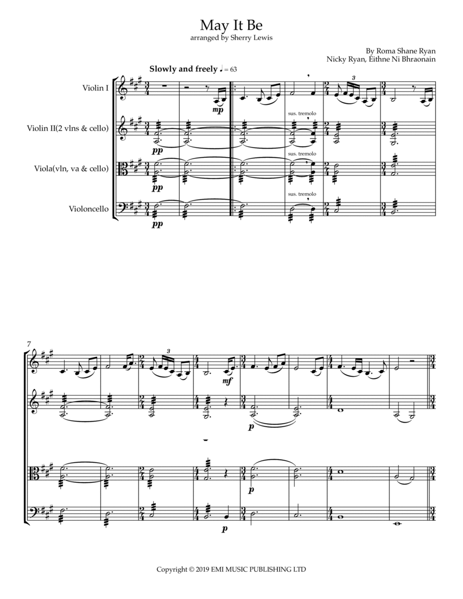 May It Be (Chantage Version) String Trio scores gallery preview page 1