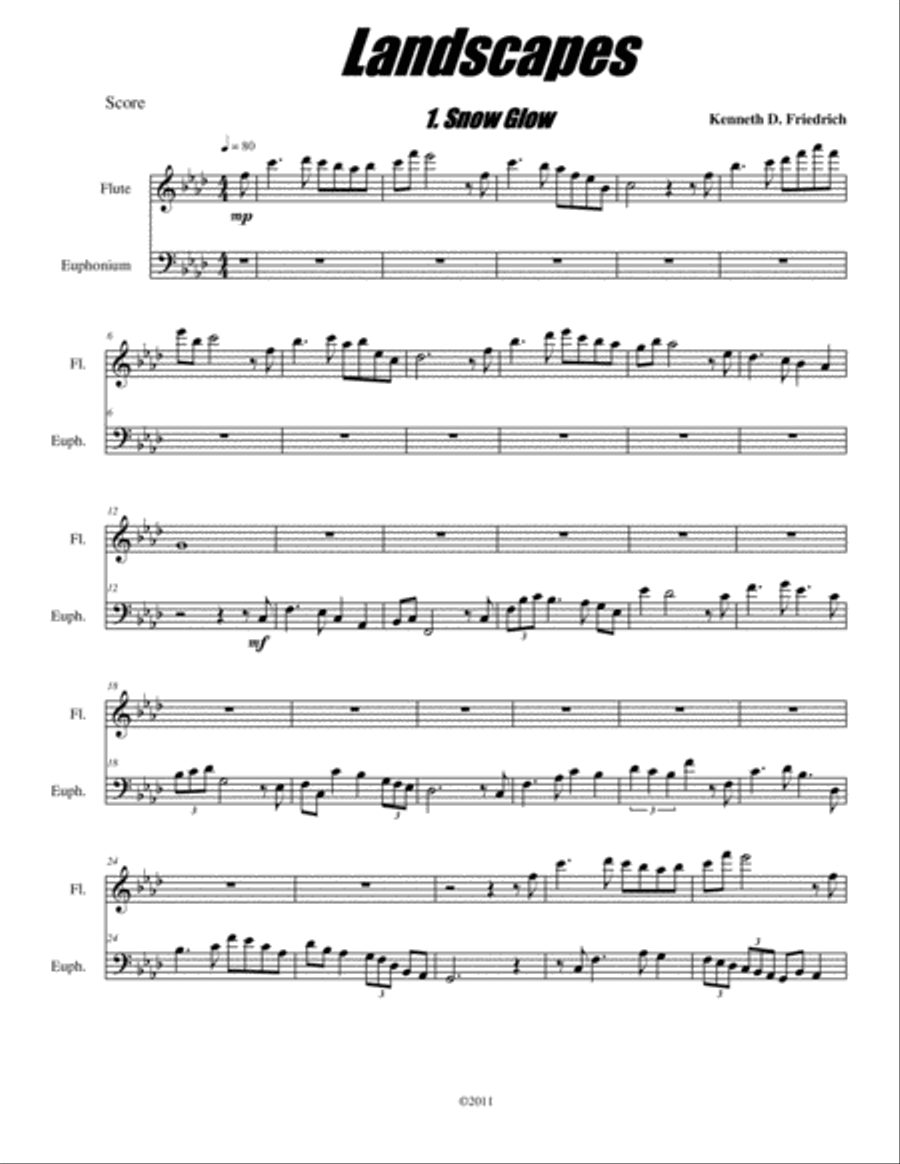 Landscapes Flute scores gallery preview page 1