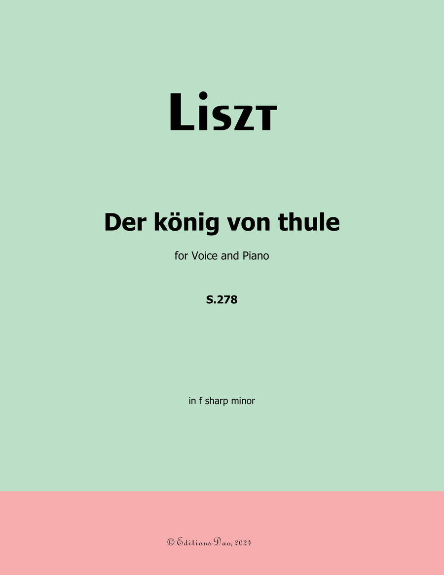 Der konig von thule, by Liszt, S.278, in f sharp minor Voice scores gallery preview page 1