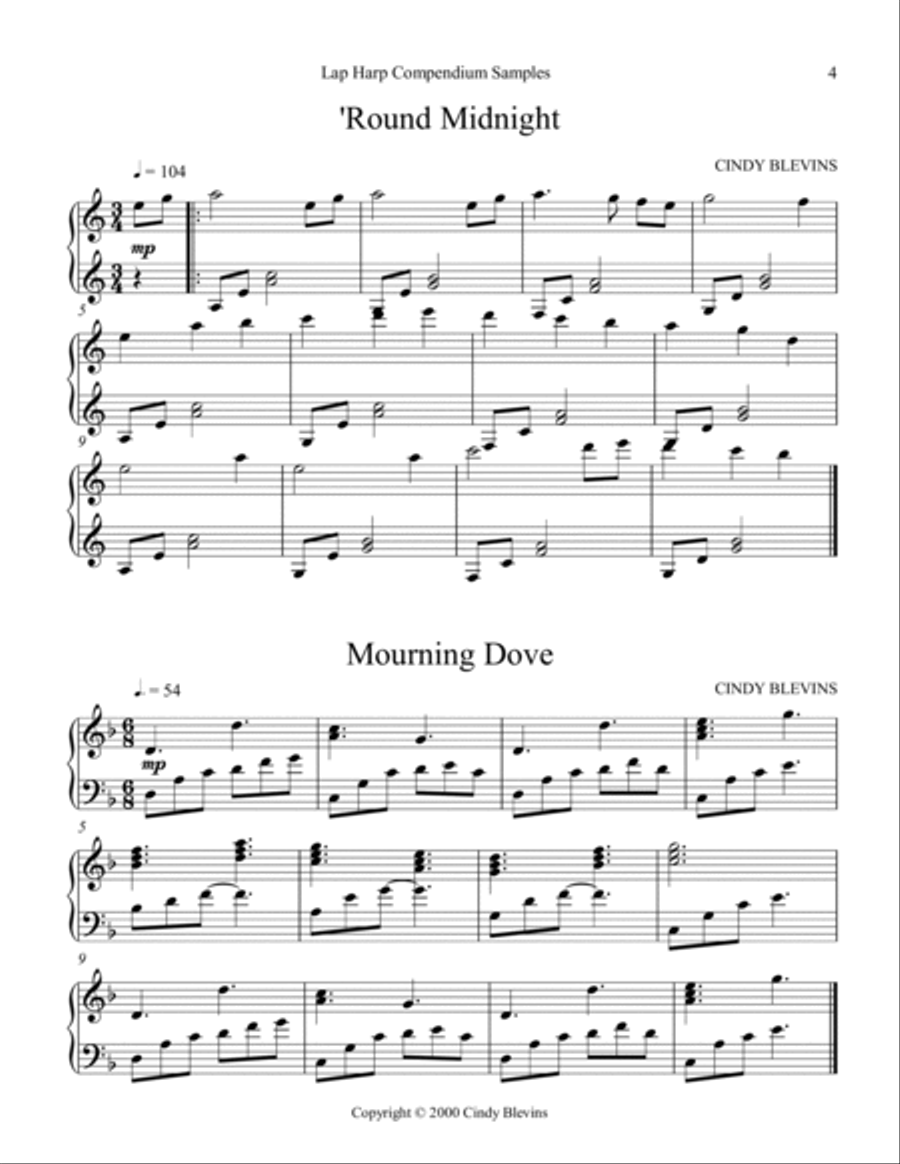 Lap Harp Compendium, 56 original solos for your Lap Harp Lap Harp scores gallery preview page 5