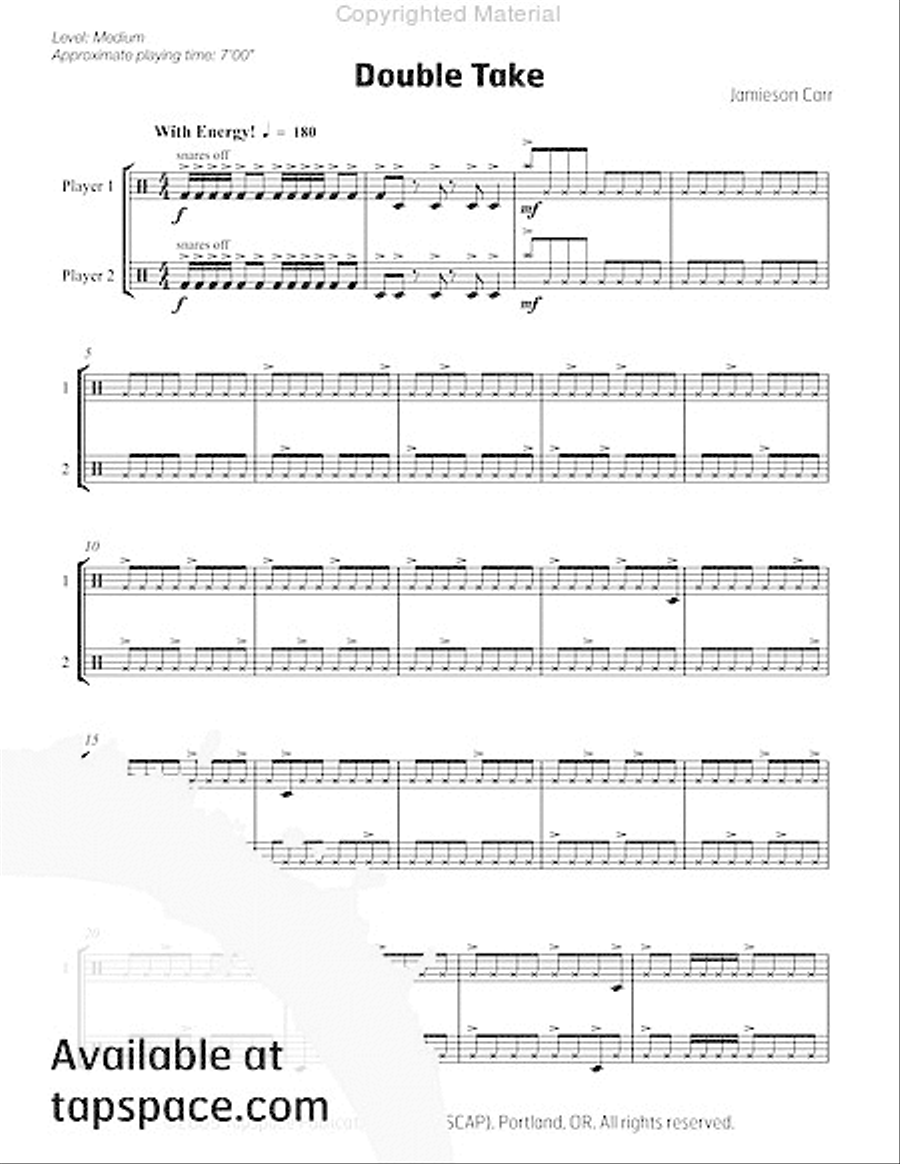 Double Take Snare Drum scores gallery preview page 6
