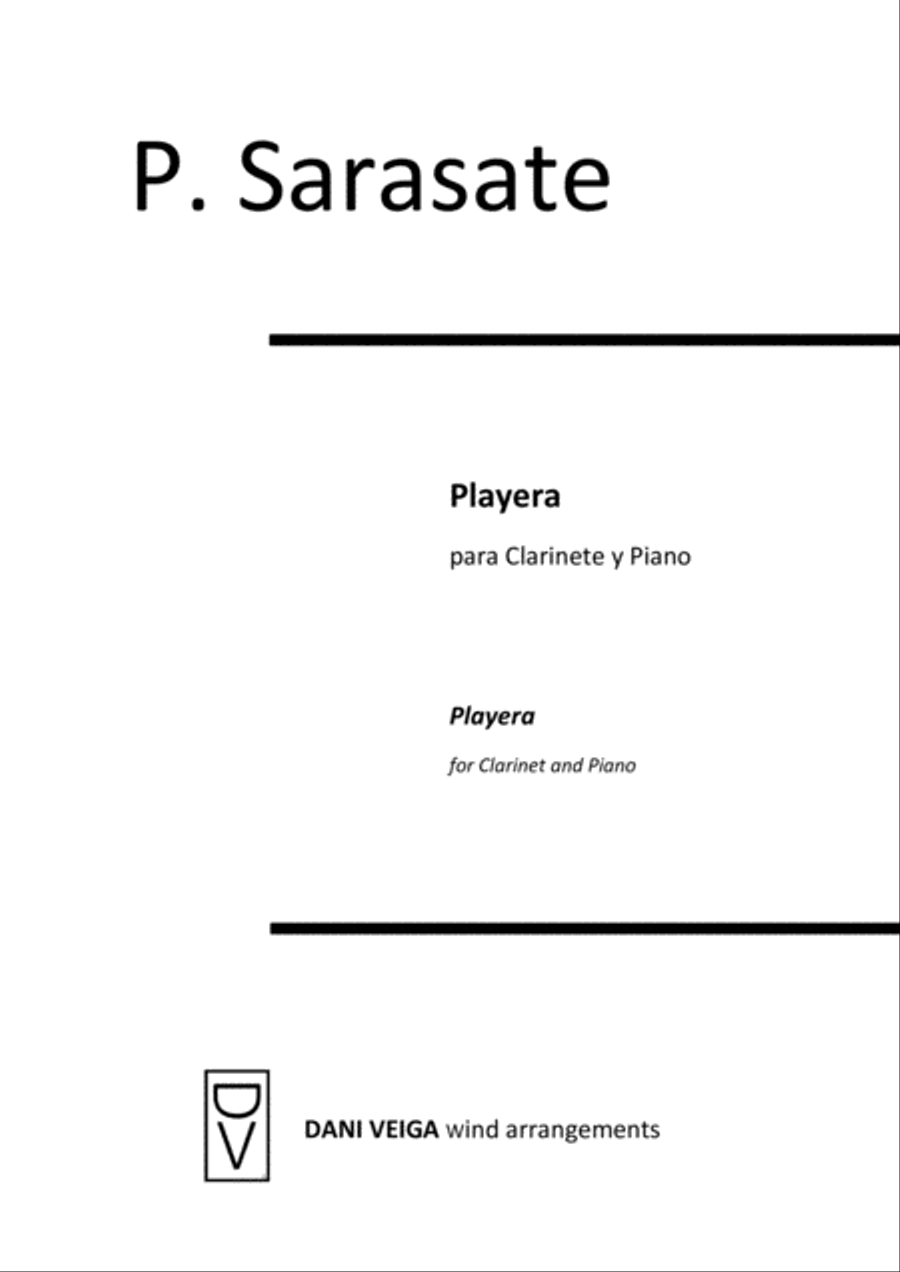 Pablo Sarasate - Playera (Clarinet and Piano) Clarinet Solo scores gallery preview page 1