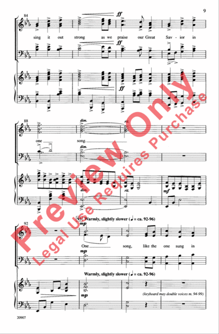One Song One Song 4-Part scores gallery preview page 9