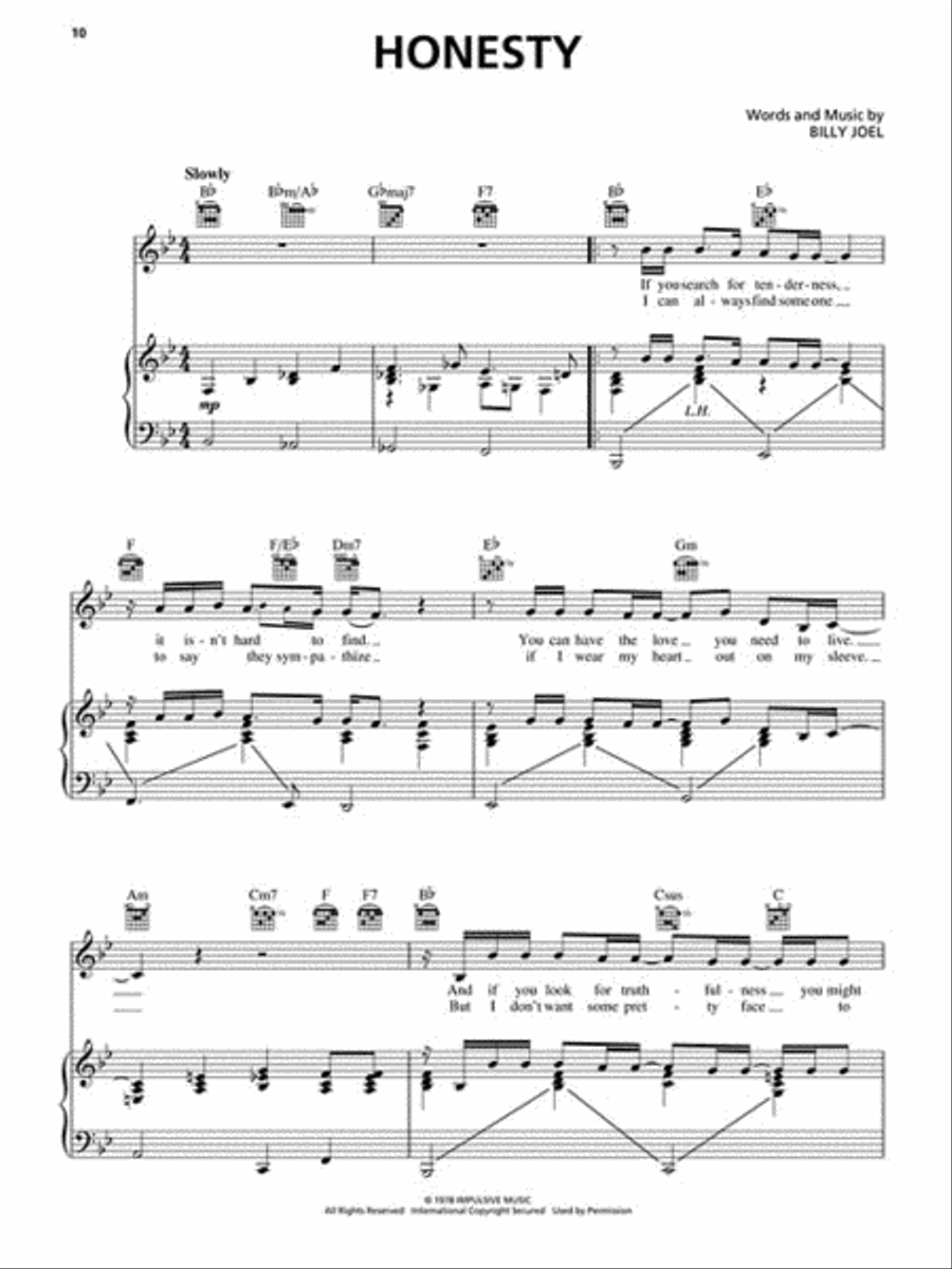 Billy Joel Hits Billy Joel Hits Piano, Vocal, Guitar scores gallery preview page 3