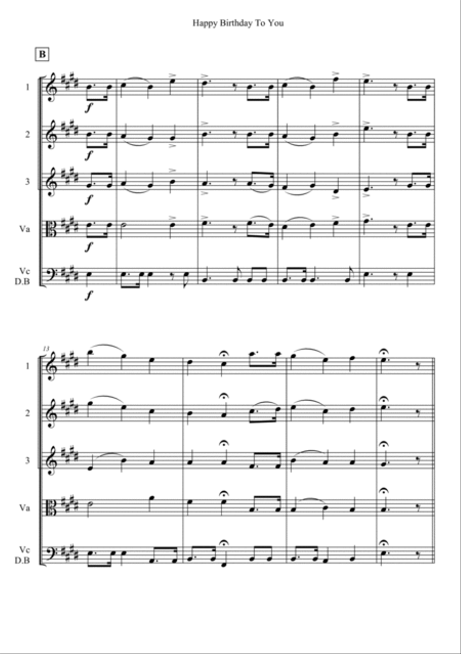 Happy Birthday To You String Orchestra scores gallery preview page 2